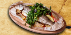 Форель в пергаменте с  овощами