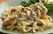 Паста Фетучини с курицей и грибами