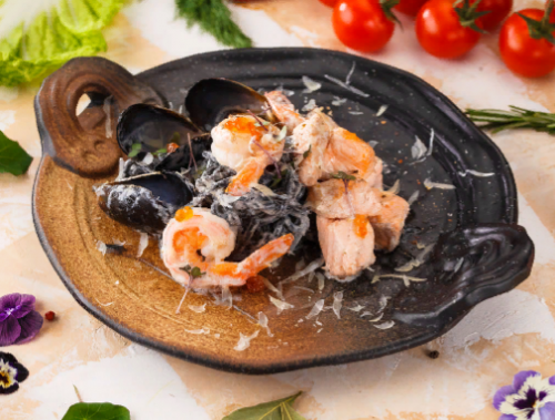 Паста Нери с морепродуктами