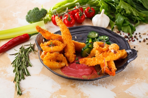 Морепродукты в кляре