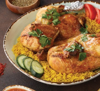 Манди с половинкой курицы