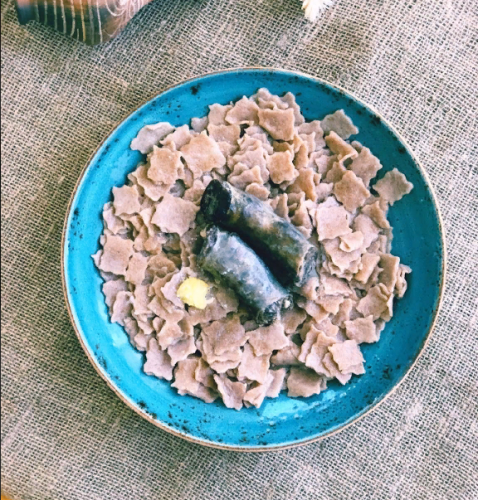 Хинкал Лезгинский из цельнозерновой муки с сушеной колбасой