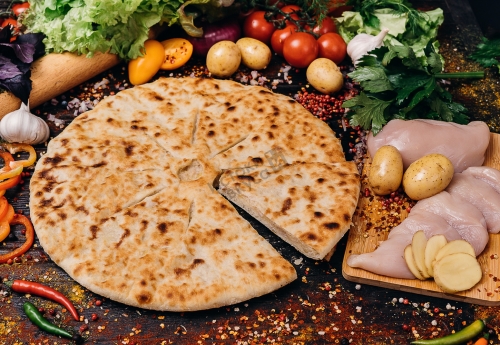 Даргинское чуду с курицей и картошкой