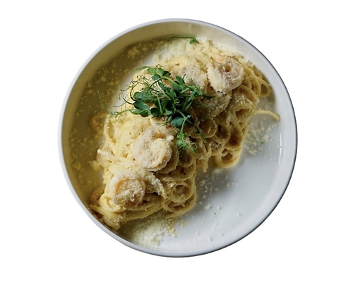 Лапша Сливочная с креветками