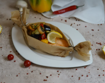 Семга запечённая в фольге с овощами