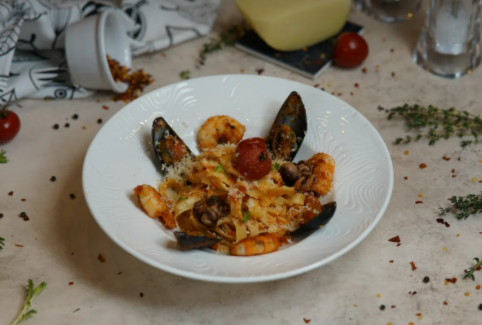 Фетучини с морепродуктами