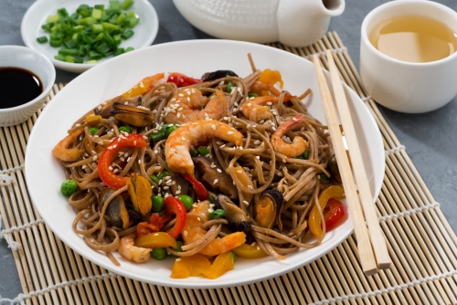 Лапша Соба с морепродуктами