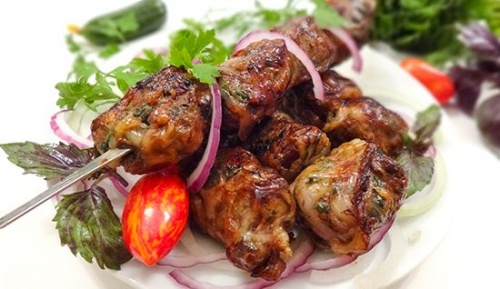 Шашлык Говяжья печень с курдюком