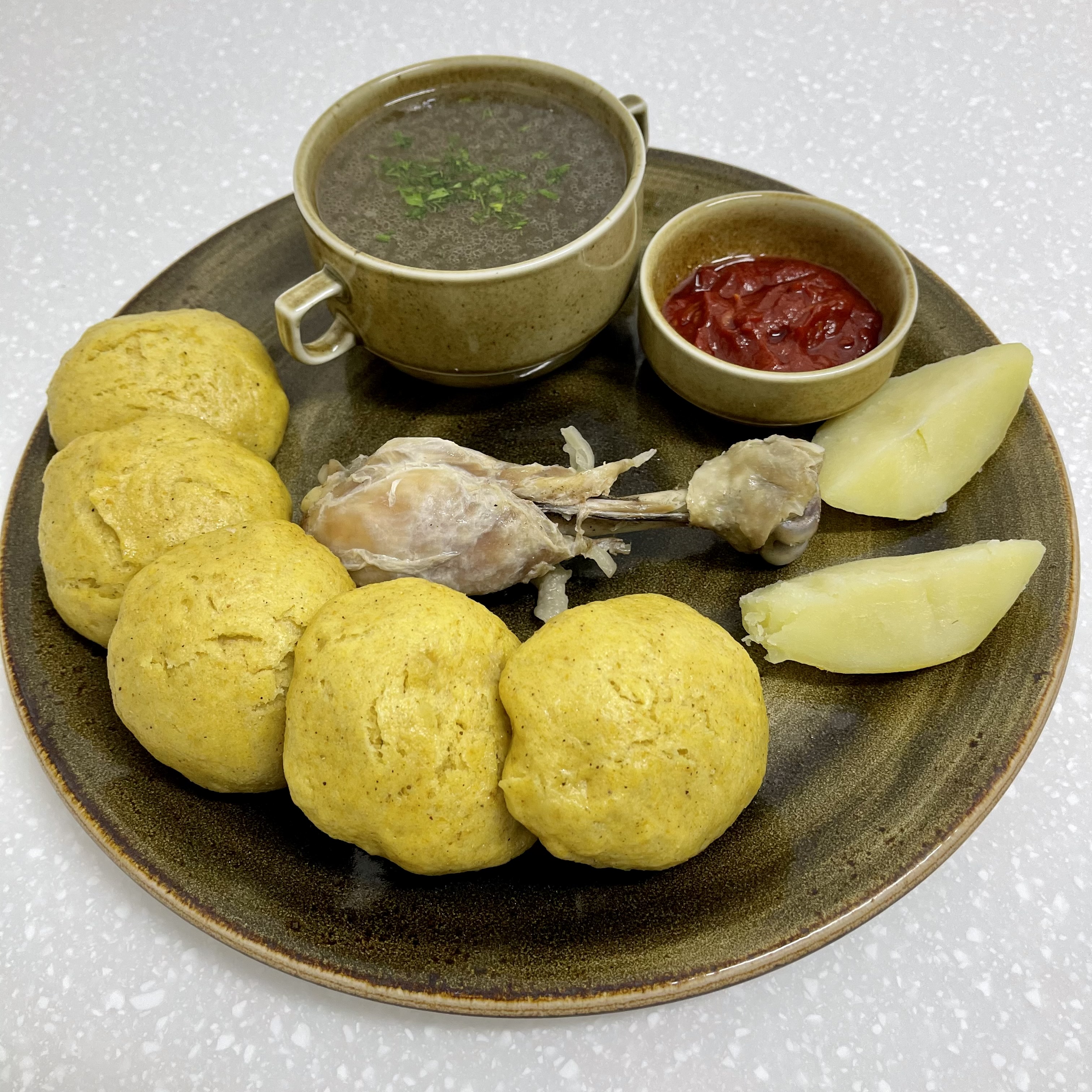 Кукурузный хинкал с курицей