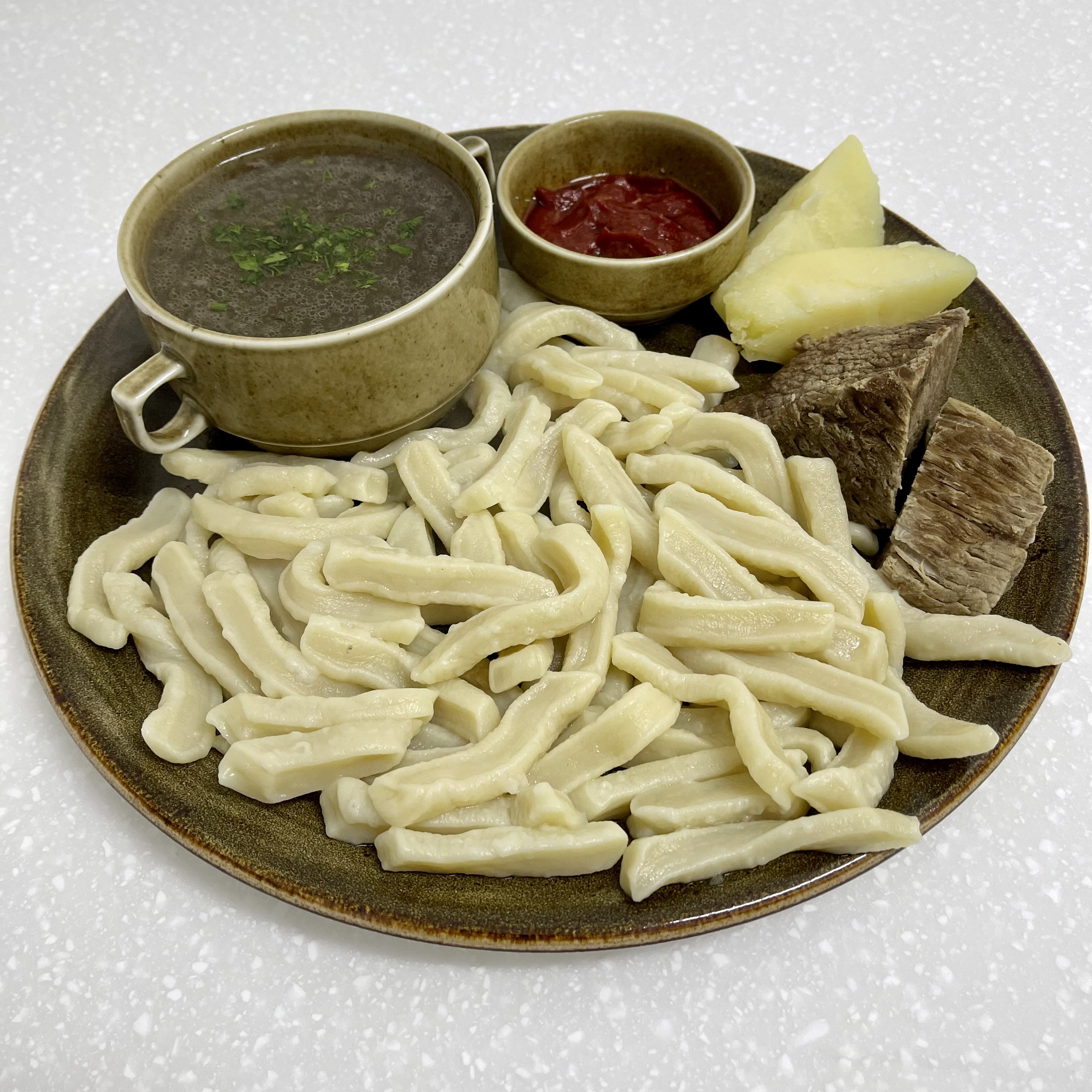Чеченский хинкал с мясом