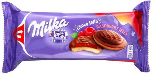 Печенье джаффа Милка с малиновой начинкой