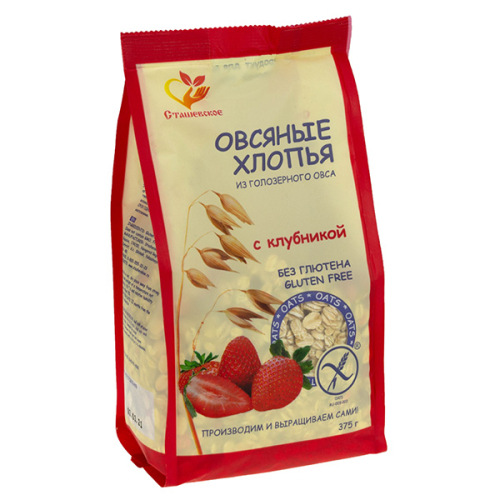 Овсяные хлопья СТАШЕВСКОЕ с клубникой 375г