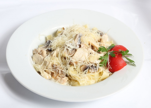 Паста Фетучини с курицей и грибами
