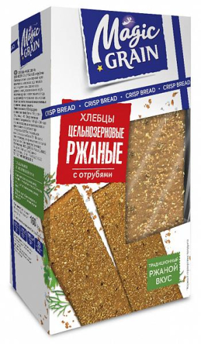 хлебцы magig grain ржаные с отрубями 160гр