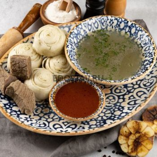 Слоеный хинкал с мясом
