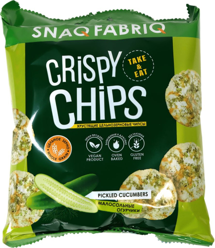 "SNAQ"FABRIQ чипсы цельн, со вкусом малосоленых огурцов 50гр