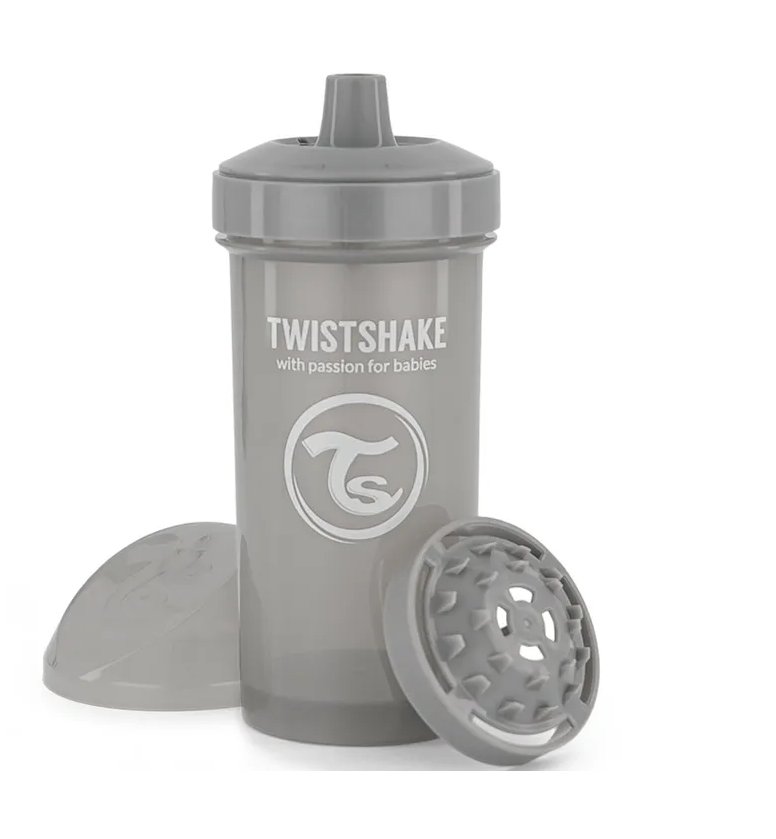 ТВИСТШЕЙК /360 мл./ Поильник Kid Cup. Пастельный серый (Pastel Grey). Возраст 12+m