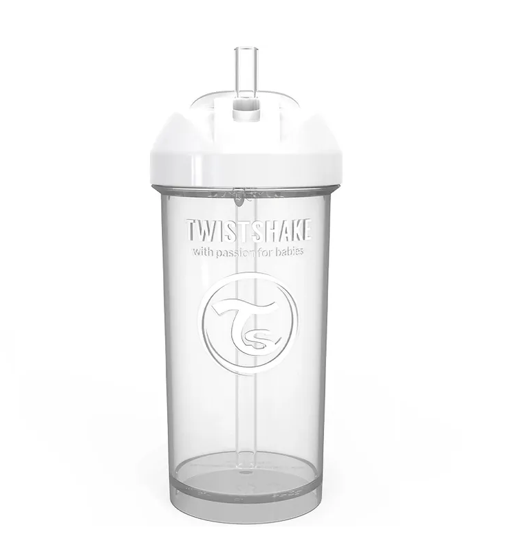 ТВИСТШЕЙК /360 мл./ Поильник с трубочкой (Straw Cup). Белый (White). Возраст 12+m