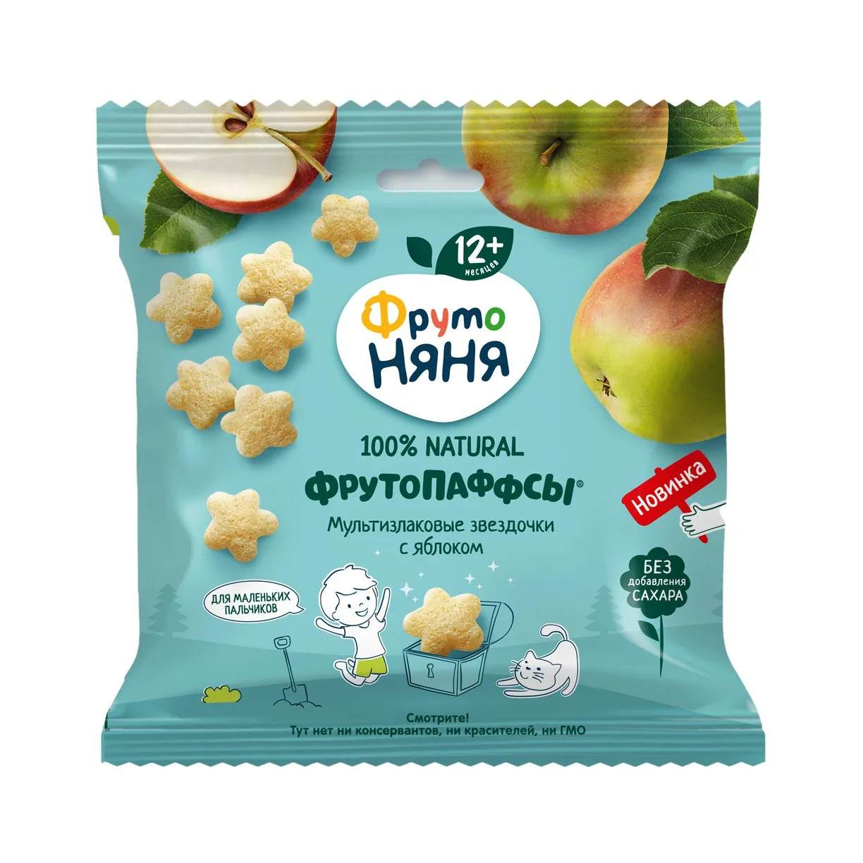 ФрутоНяня /21 гр/ ФрутоПаффсы Мультизлаковые звездочки с Яблоком