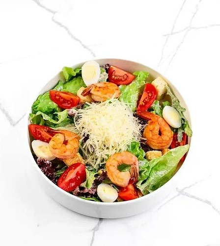 Салат Цезарь с креветками