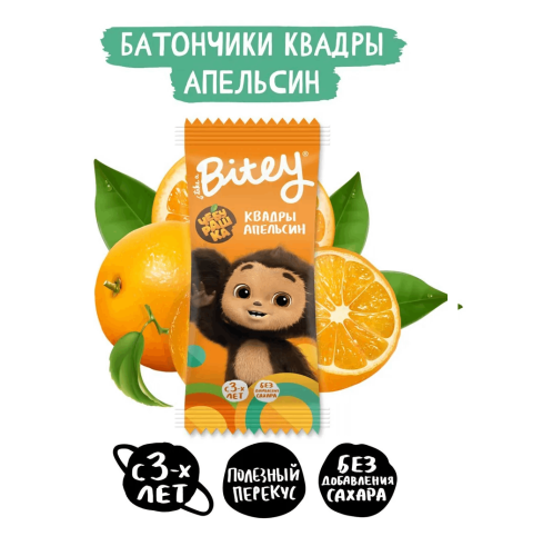 БАЙТ Батончик детский Квадры "Апельсин" 30 гр