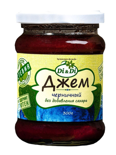 Джем Di＆Di без сахара черничный 300гр