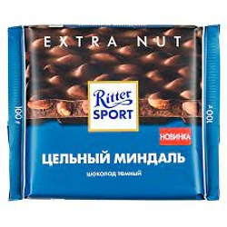 Шоколад Риттер Спорт Цельный Миндаль Темный 100 г