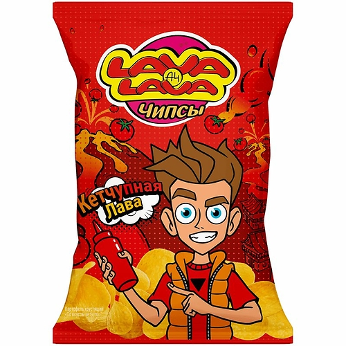 Чипсы "LAVA LAVA" со вкусом кетчупа 50г