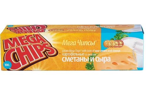 "MEGA CHIPS" со вкусом сметаны и сыра 100г
