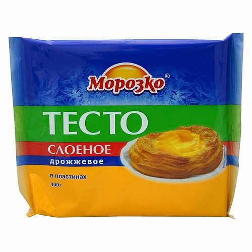 Тесто Слоеное дрожжевое в пластинах 400г
