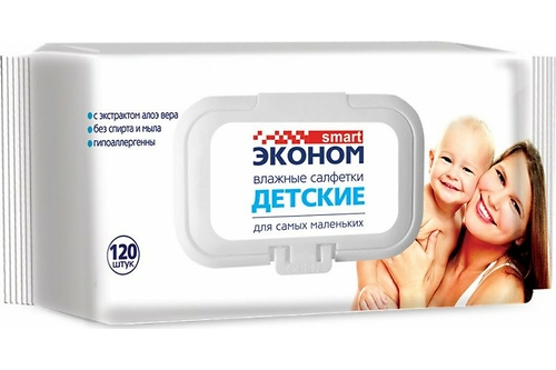 Салфетки влажные ЭКОНОМ Детские 120шт