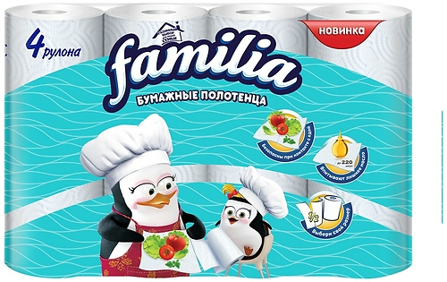 Бумажные полотенца "FAMILIA" 4 рулона