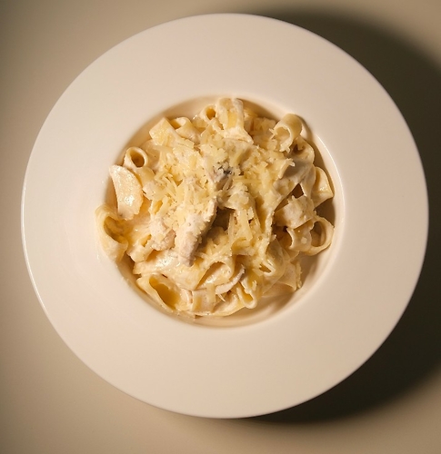 Паста с курицей и грибами 