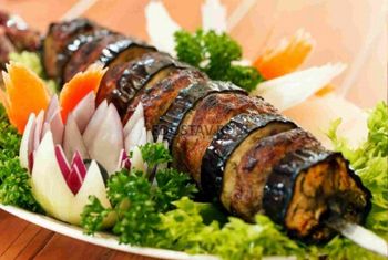 Шашлык Баклажан с курдюком