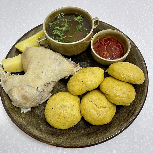 Кукурузный хинкал с курицей