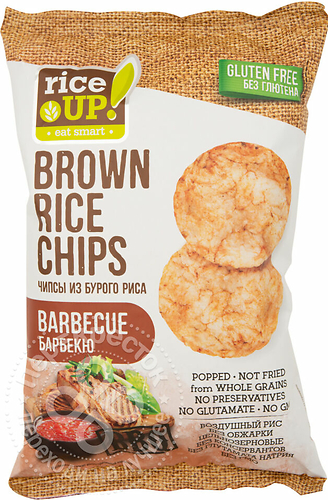 Цельнозерновые чипсы RICE UP со вкусом барбекю 60гр