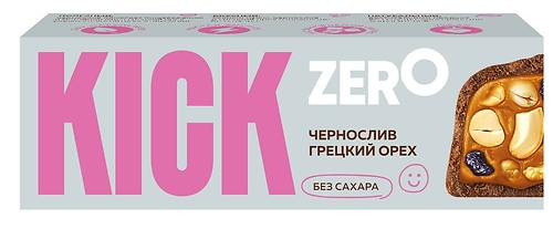 ФудРев KICK батончик чернослив и грецкий орех в шоколаде 45гр