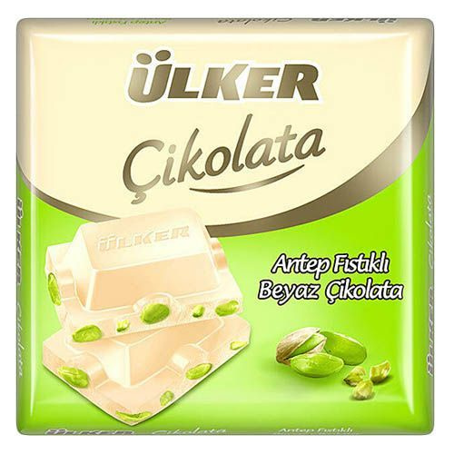 ulker белый шоколад  с фисташками 
