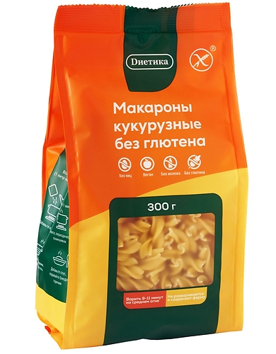макароны кукурузные без глютена спираль