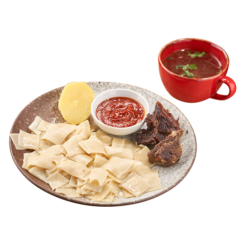 Блюдо Хинкал тонкий с сушенным мясом