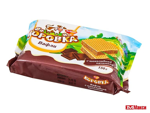 Вафли коровка с шок,начинкой 150гр