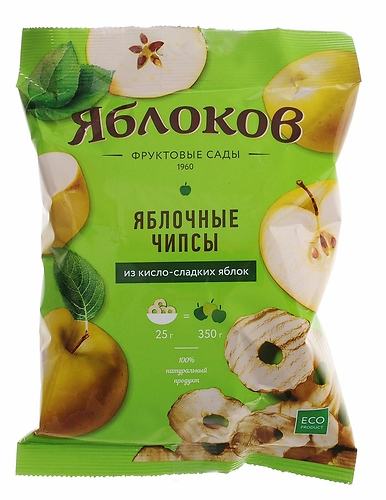 ЯБЛОКОВ Яблочные чипсы из кисло-сладких яблок 25гр