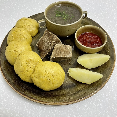 Кукурузный хинкал с мясом