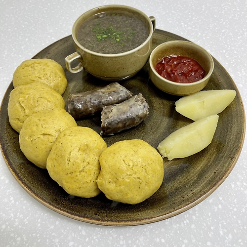 Кукурузный хинкал с сушен. колбасой