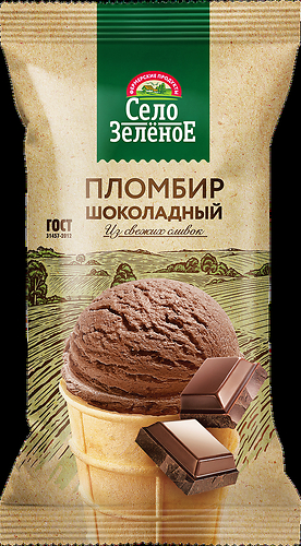 Село Зеленое мороженое стакан шоколадный 90г
