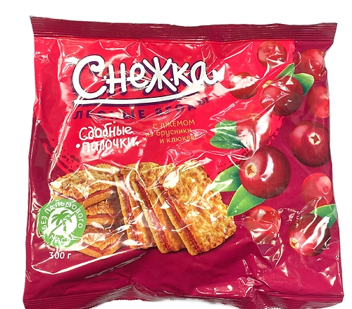СНЕЖКА сдобные палочки лесные ягоды с джемом брюсники и клюквы 300гр