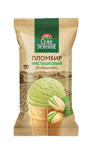 Село Зеленое мороженое стакан ваниль-фисташка 90г