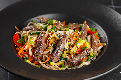 WOK лапша с телятиной и овощами