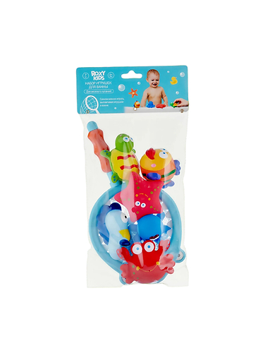 Roxy kids Игрушки для ванной Морские животные (с сачком), 7 шт.