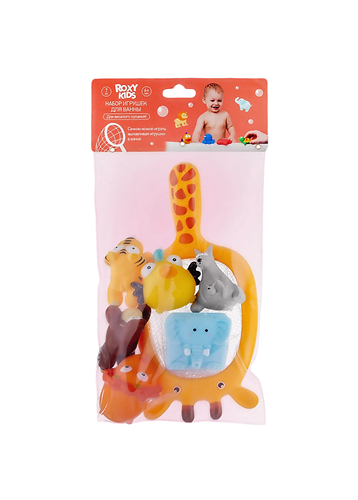 Roxy kids Игрушки для ванной Сафари (с сачком), 7 шт.